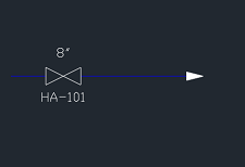 Technical drawing of a valve